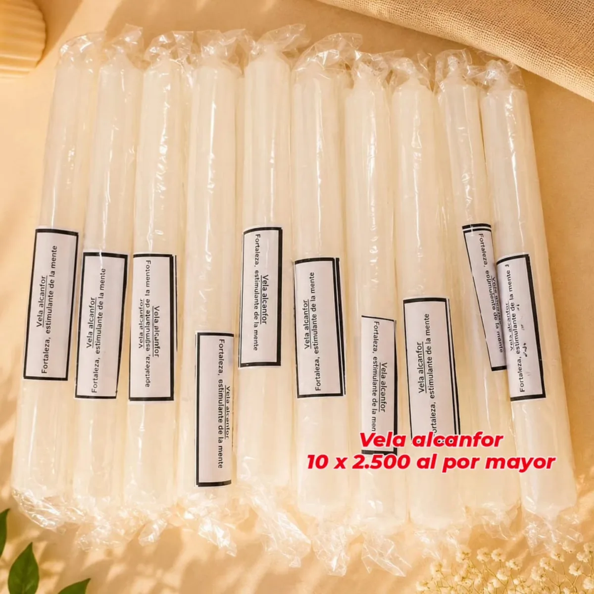 Pack 10 Velas Alcanfor