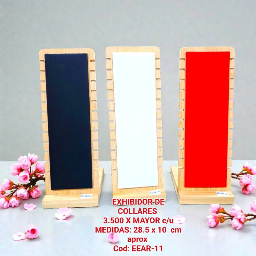 Tabla Exhibidor Vertical de Madera para Collares