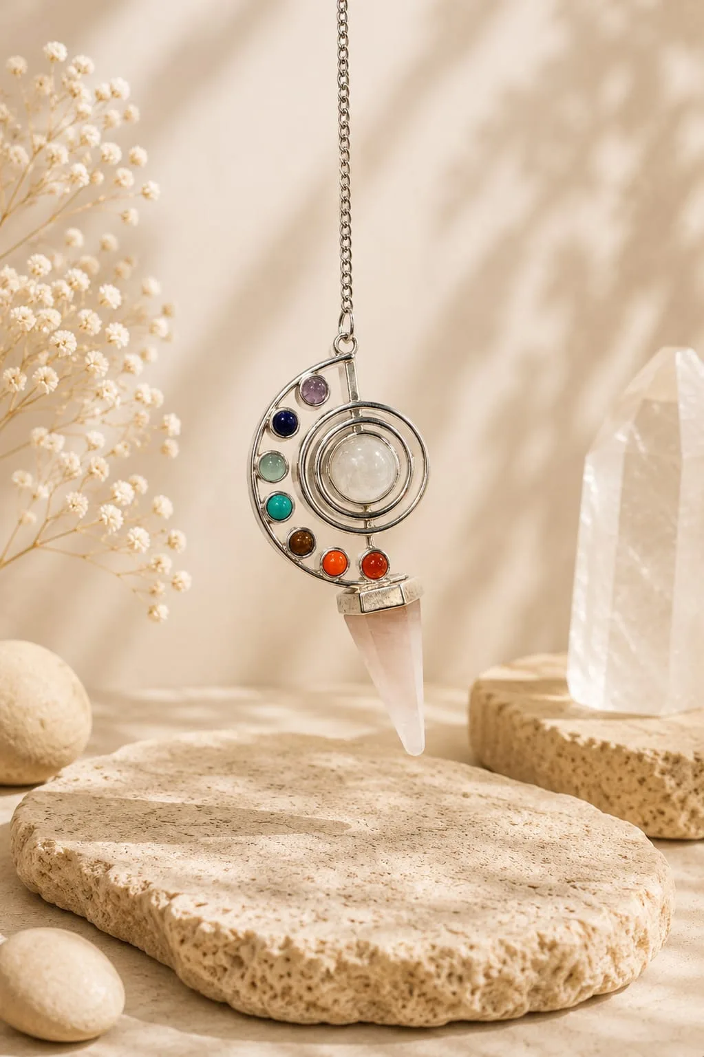 Péndulo Chokurai Rosado 7 Chakras