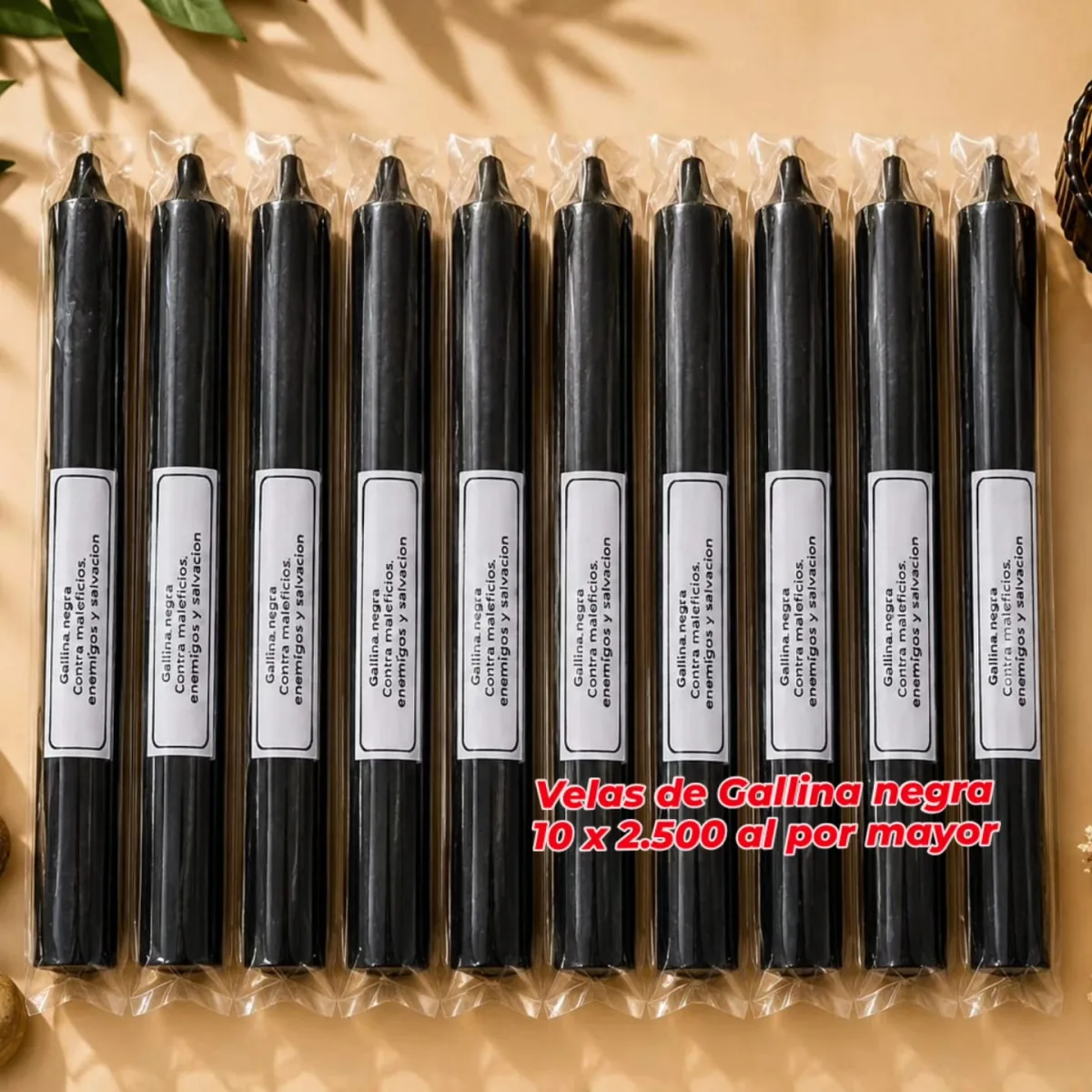 Pack 10 Velas de Gallina Negra