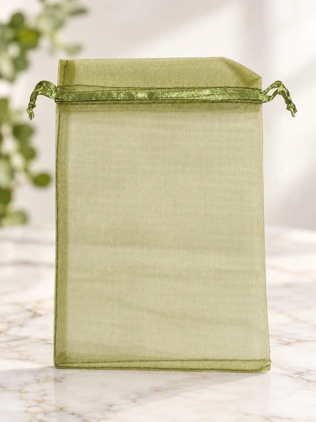 Bolsa de Organza Verde Oliva 13x18 cm