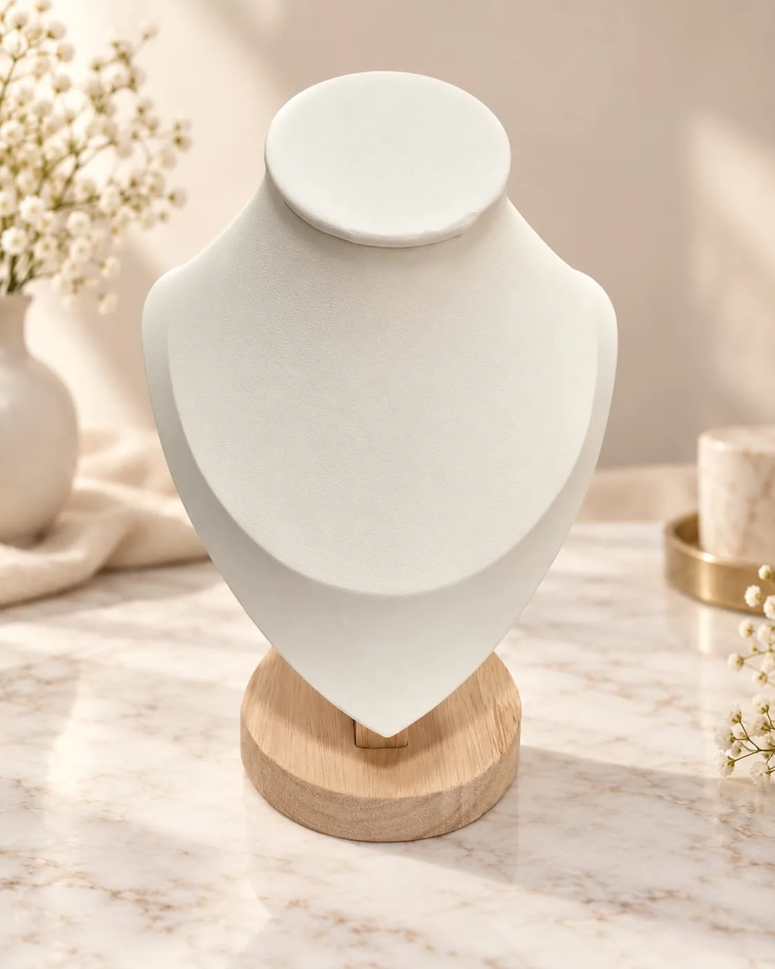 Busto Exhibidor de Cuerina para Collares (Alto)