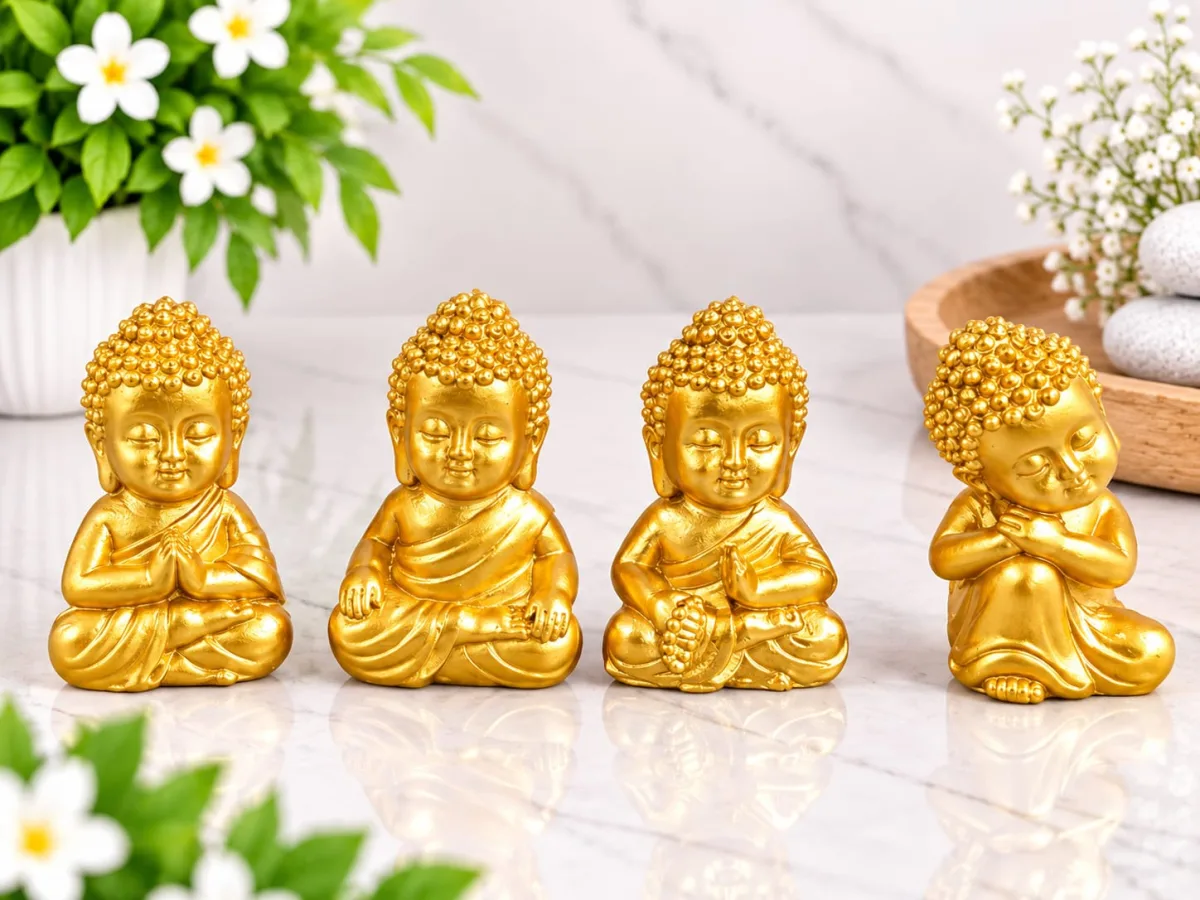 Figura de Buda Dorado Meditando