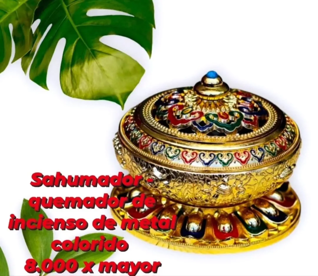 Quemador de Inciensos Tibetano Dorado