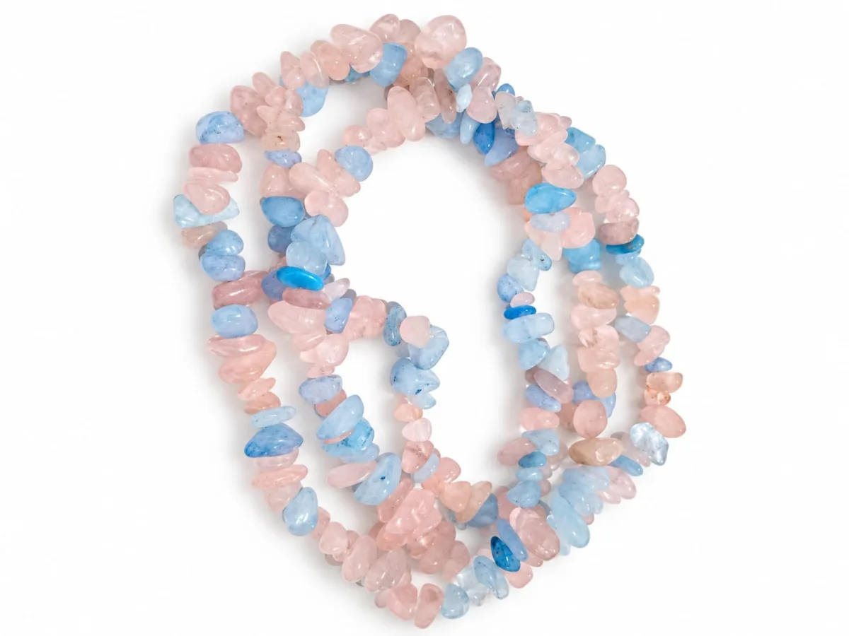 Hebra de Cuarzo Rosa y Azul Bicolor 39.5 cm