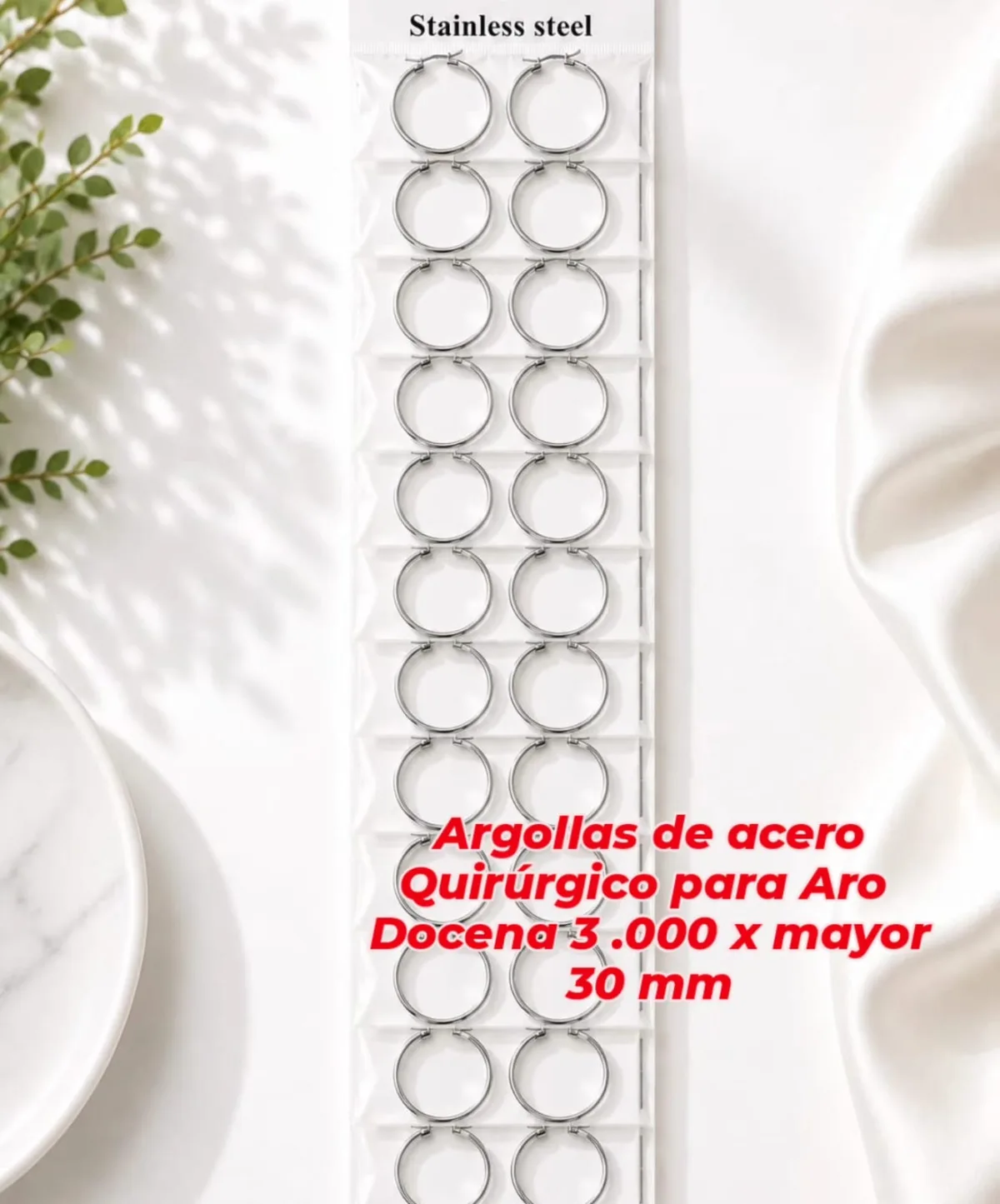Argollas de acero quirurgico para aro
