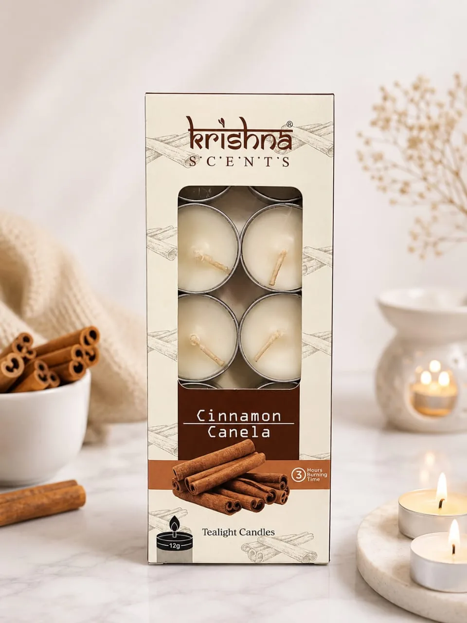 Velas Aromaticas Flotantes Krishna Canela