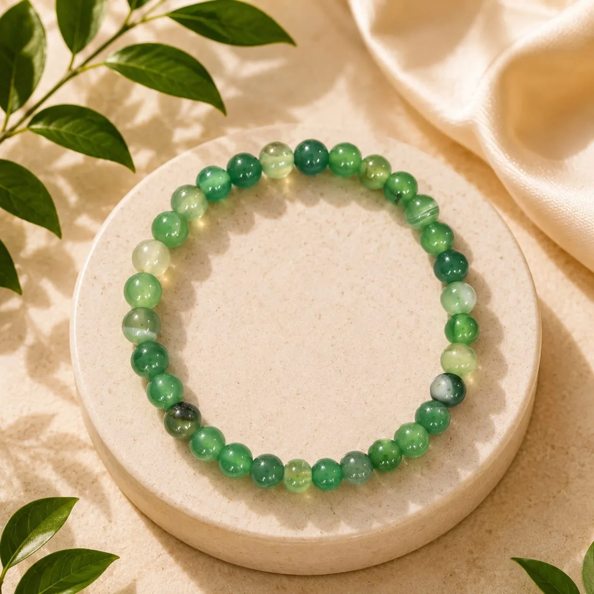Pulsera de Ágata Verde 6MM
