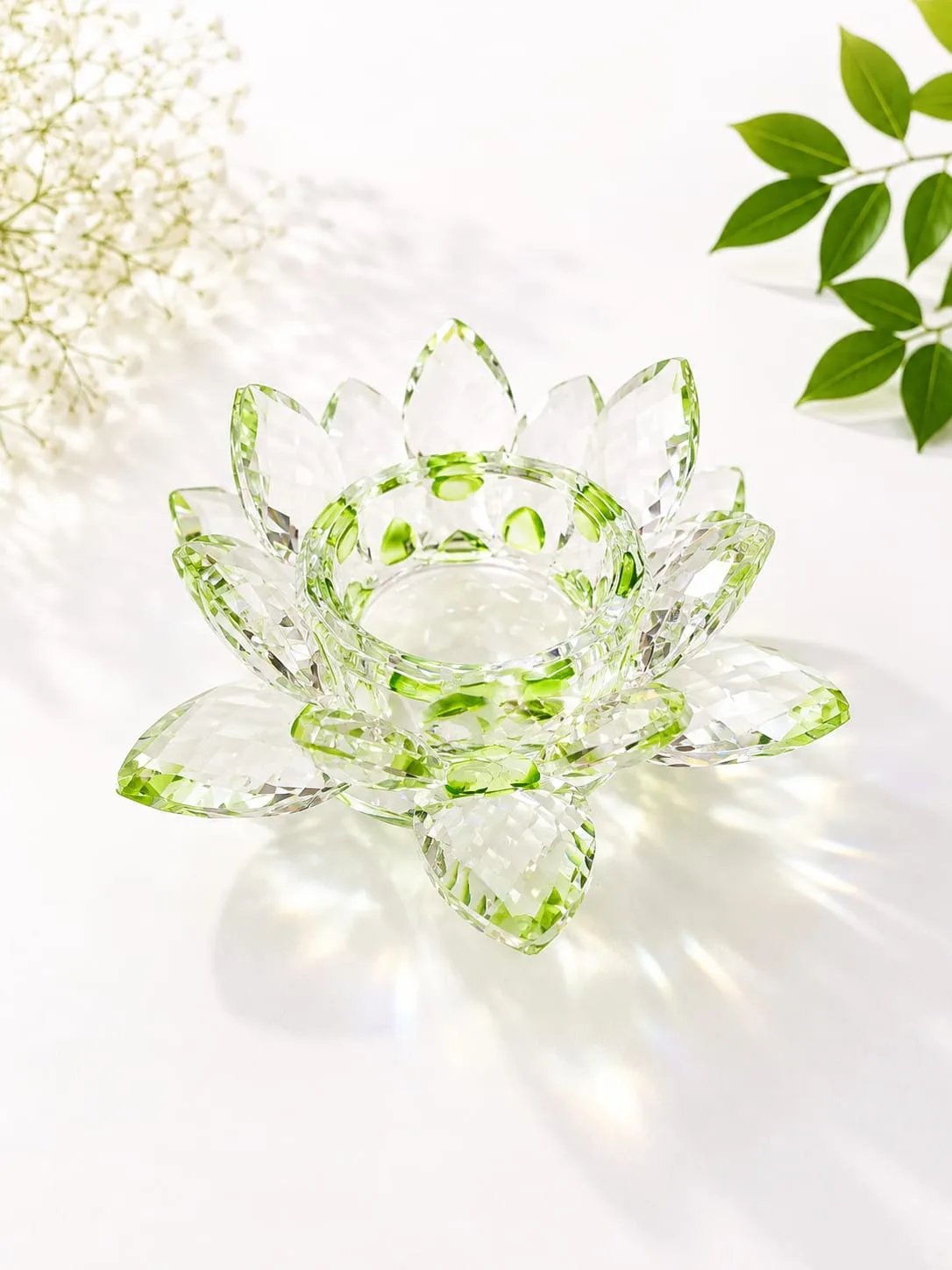 Portavelas Flor de Loto Verde