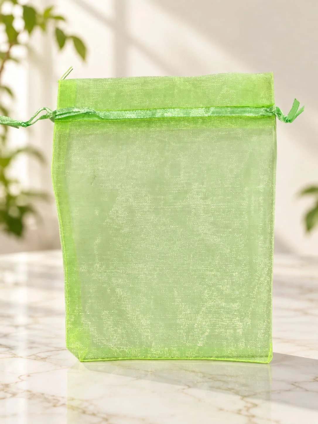 Bolsa de Organza Verde Limón 13x18 cm