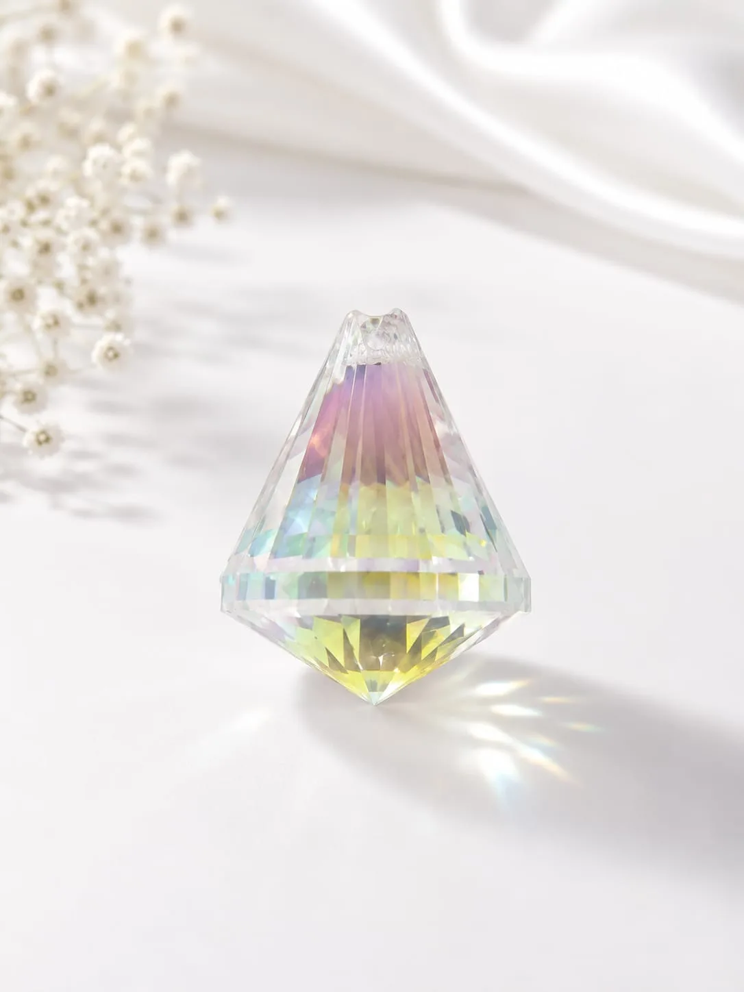 Dije de Cristal Facetado Gota Cónica Irisado