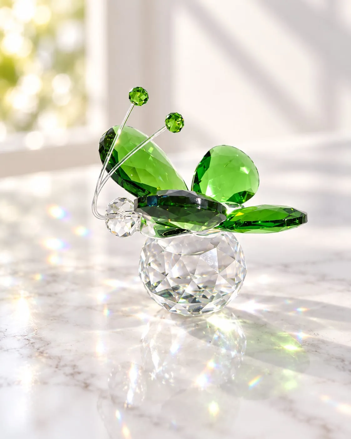 Figura de Cristal de Mariposa (Verde)