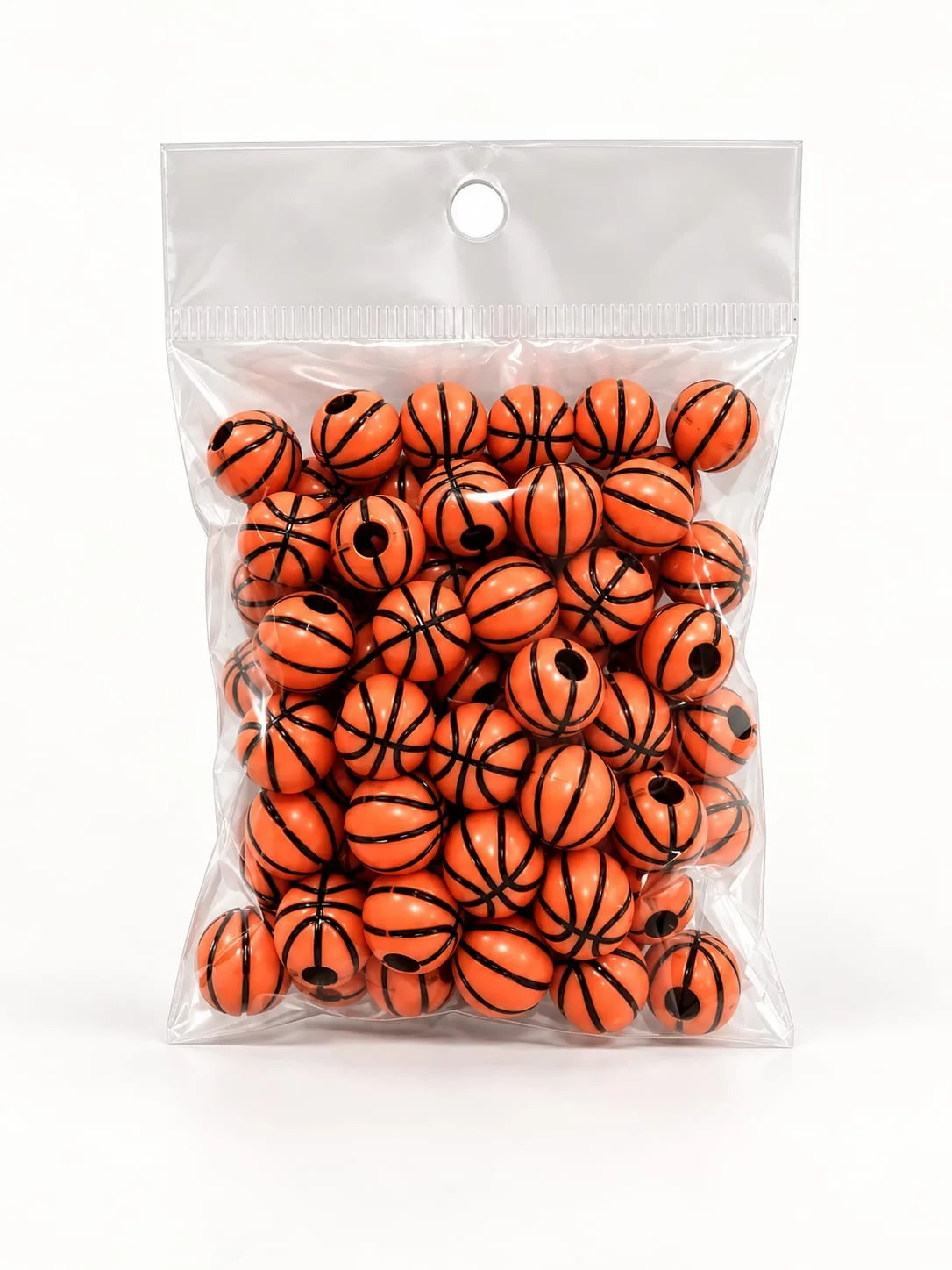 Cuentas Acrílicas Balón de Básquetbol Naranjo 10 mm