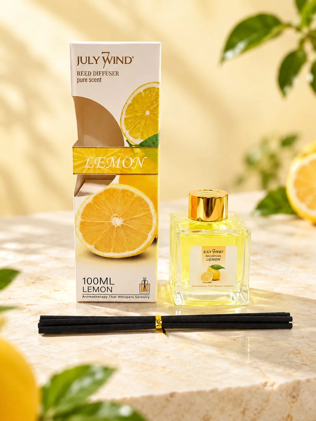 Aromatizador con Varillas July Wind Limón (Etiqueta Amarilla)