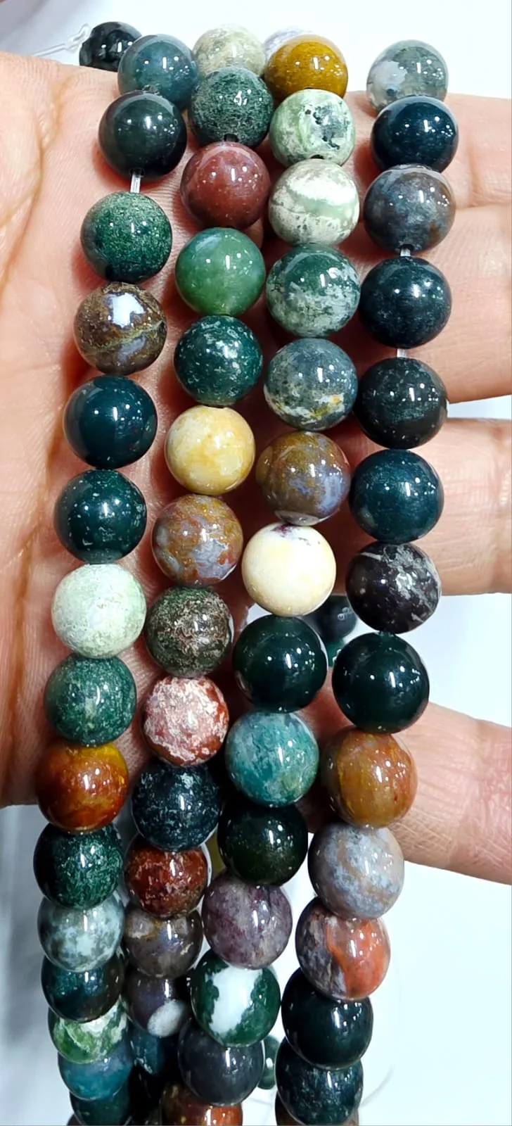 Tira de piedras de ágata de la India N°6