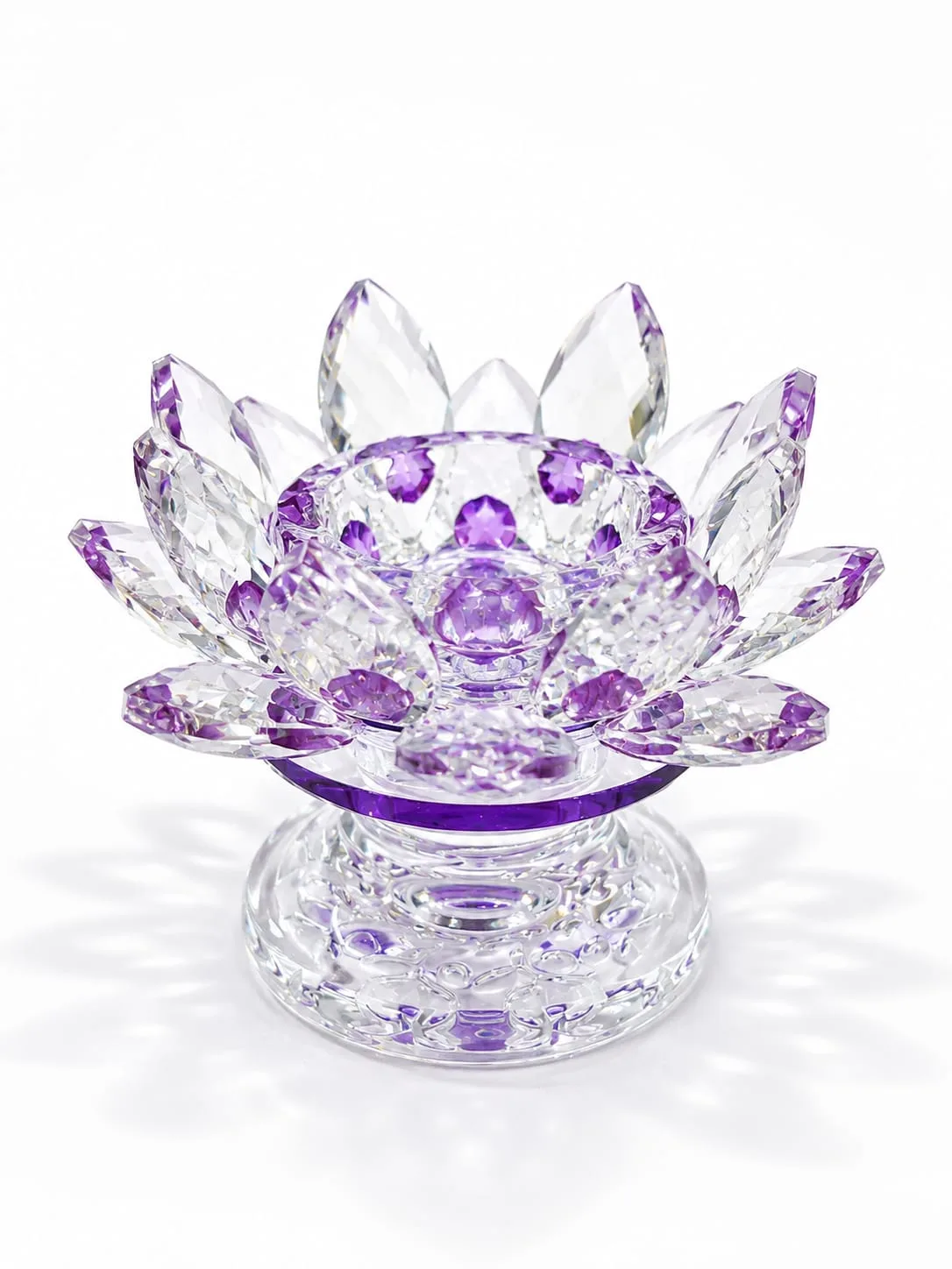 Portavelas Flor de Loto Violeta con Base
