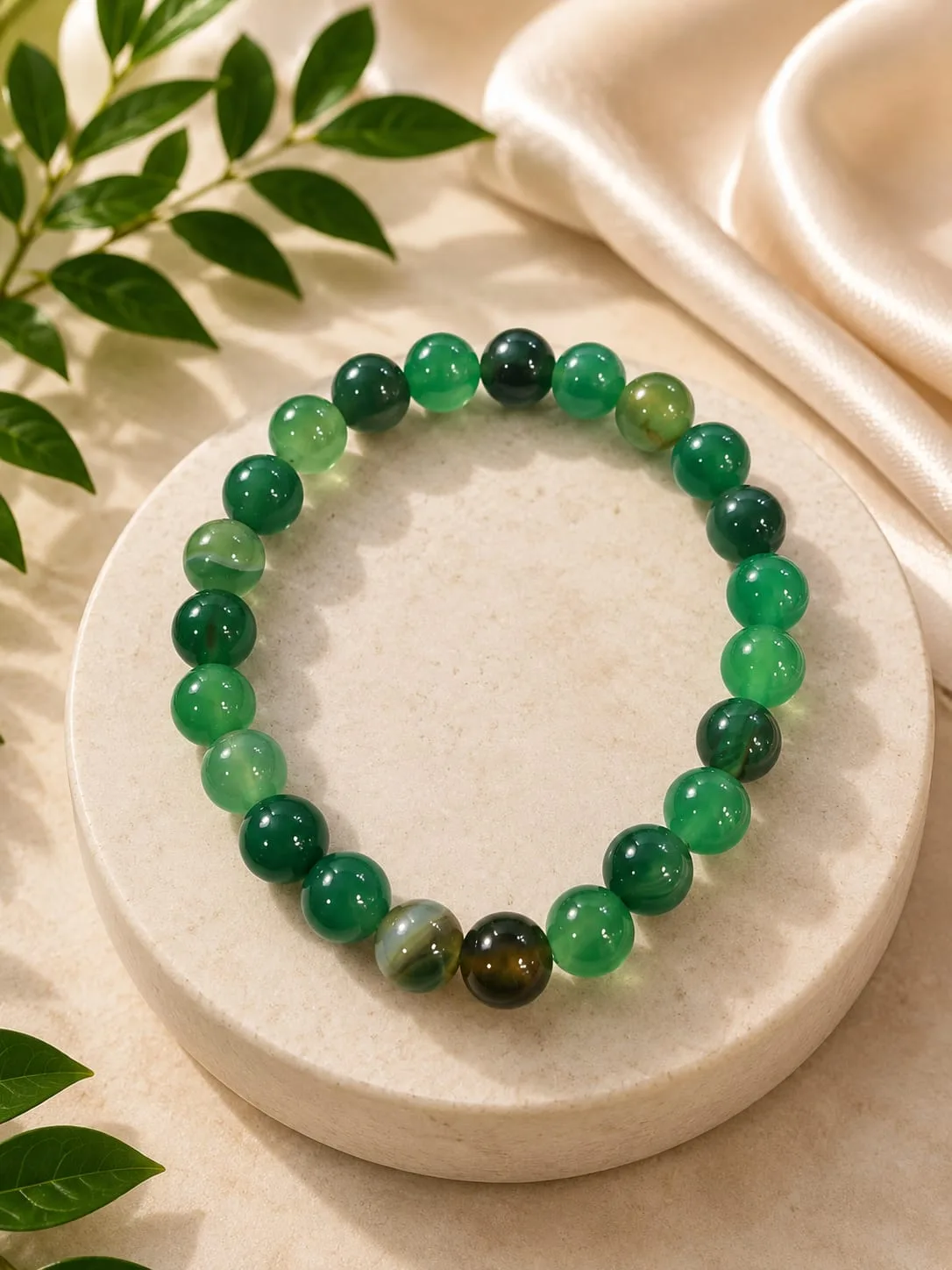 Pulsera de Ágata Verde 8MM
