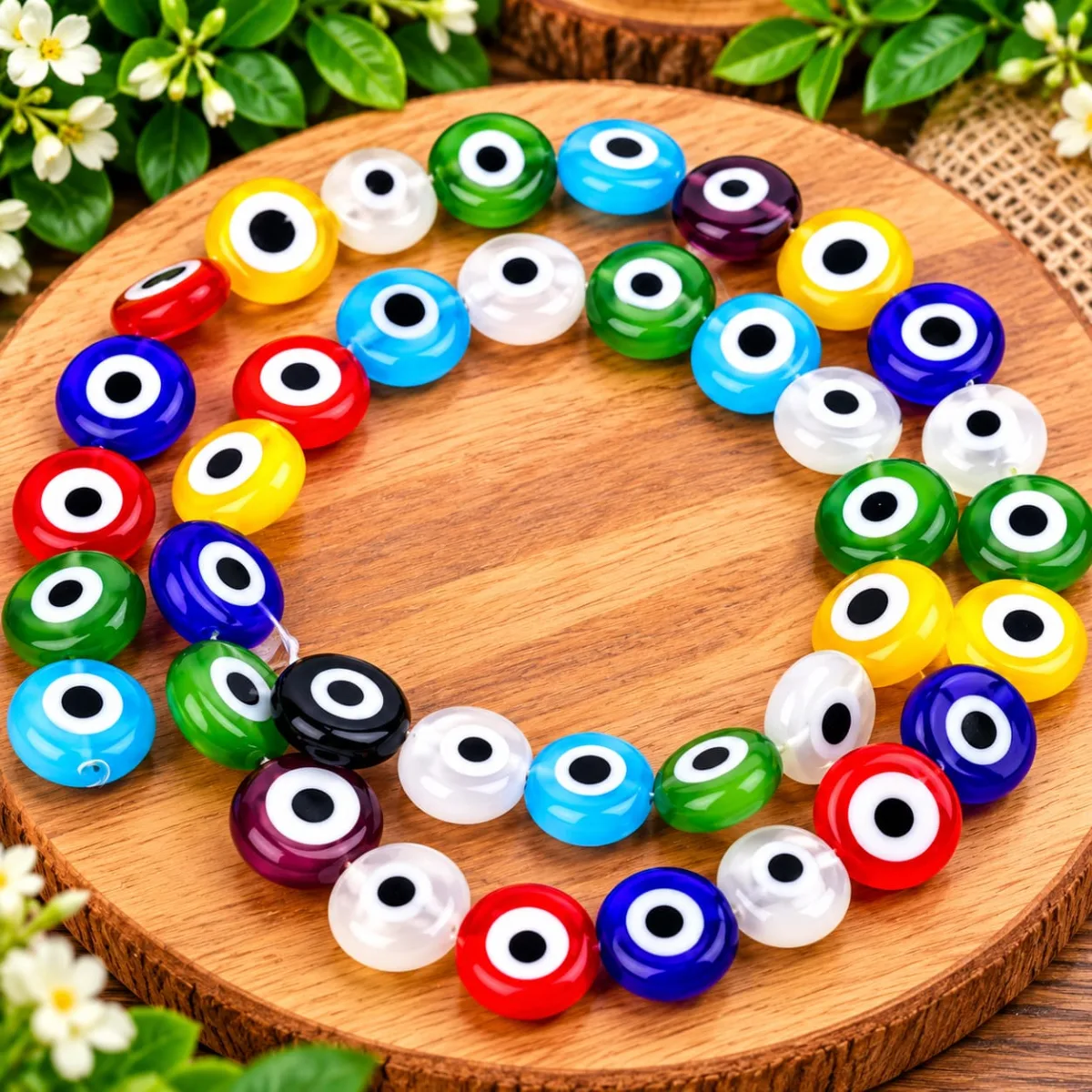 Tiras de Ojo Turco Plano Multicolor 4 mm