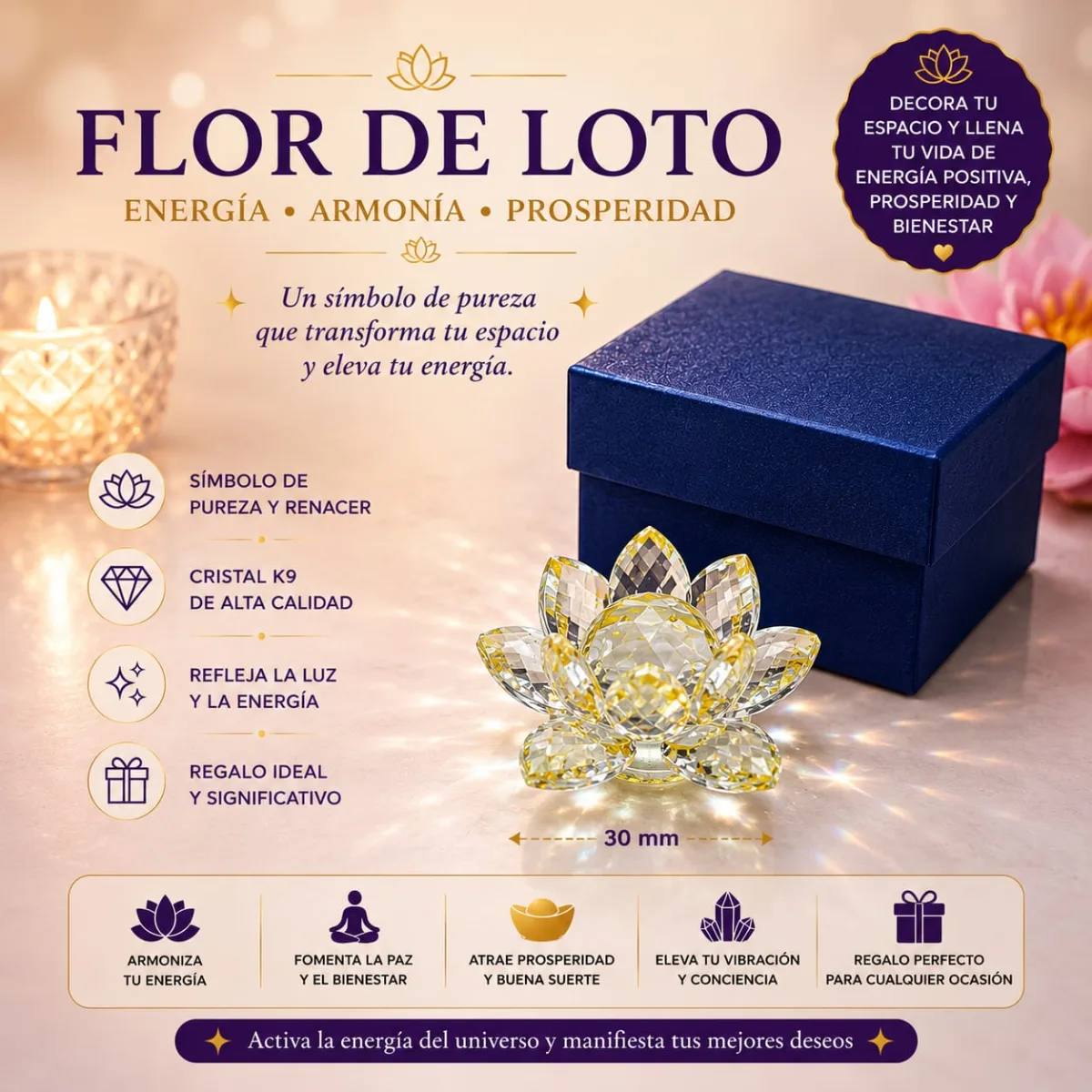 Flor de Loto - Transparente/ámbar