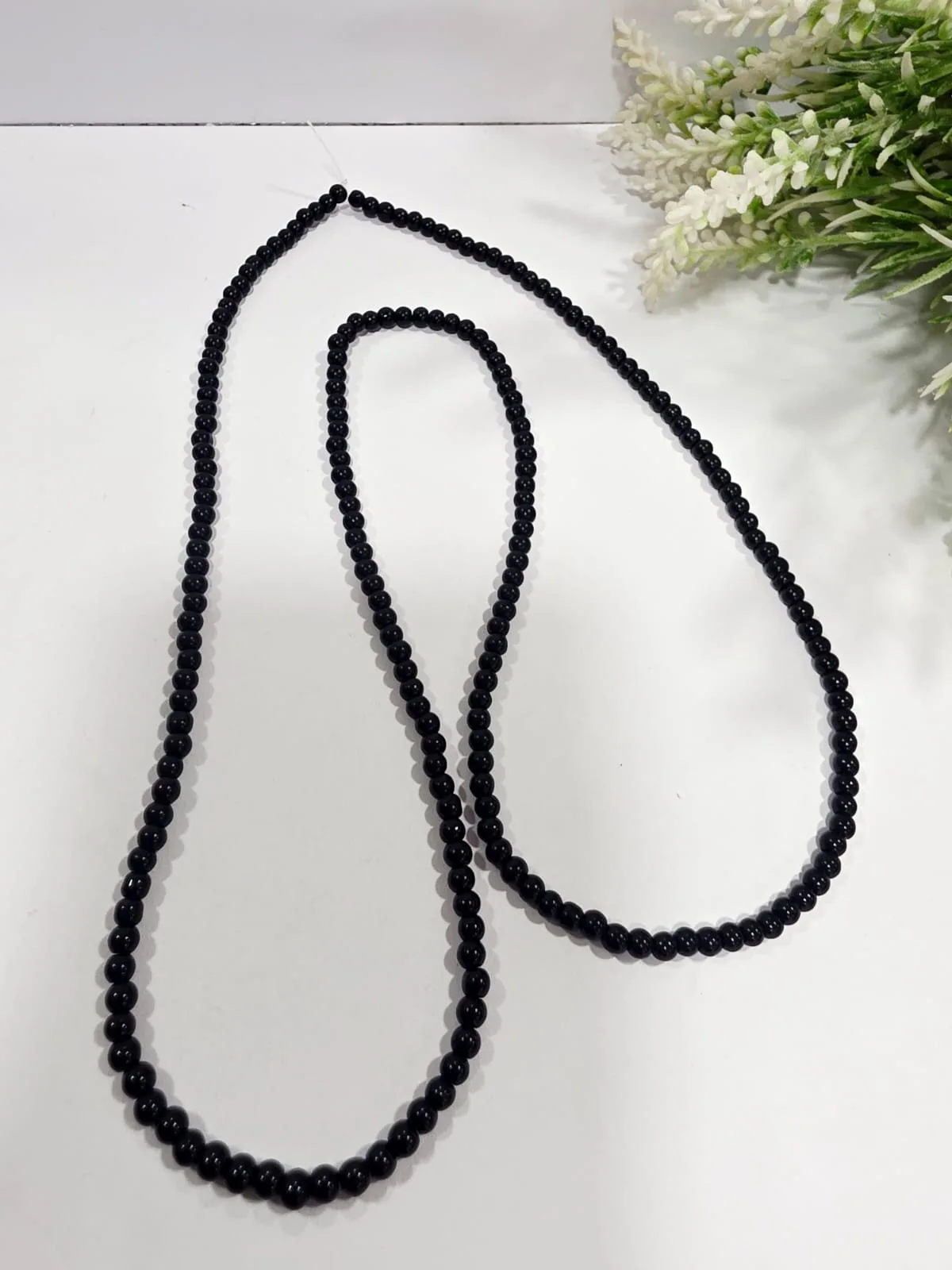Cuentas de Perlas de Vidrio Negro 4mm