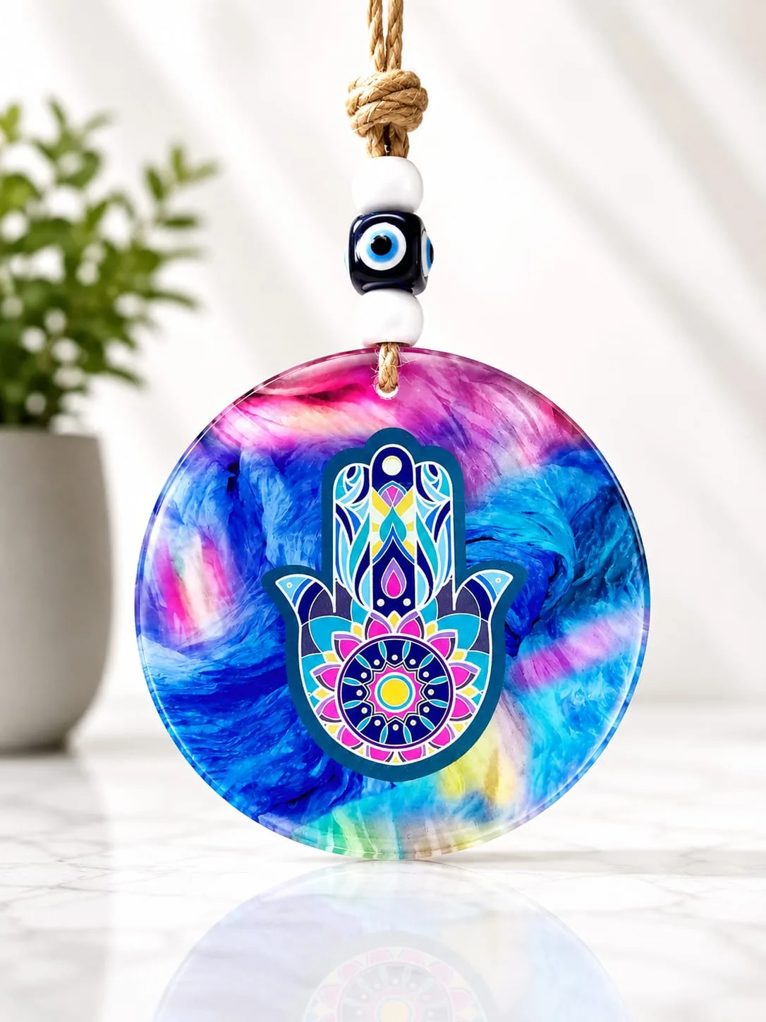 Colgante Ojo Turco - Mano de Hamsa Acuarela