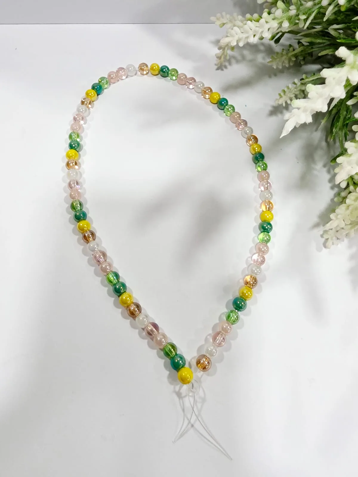Collar de Perlas de Vidrio Multicolor Primavera 6mm
