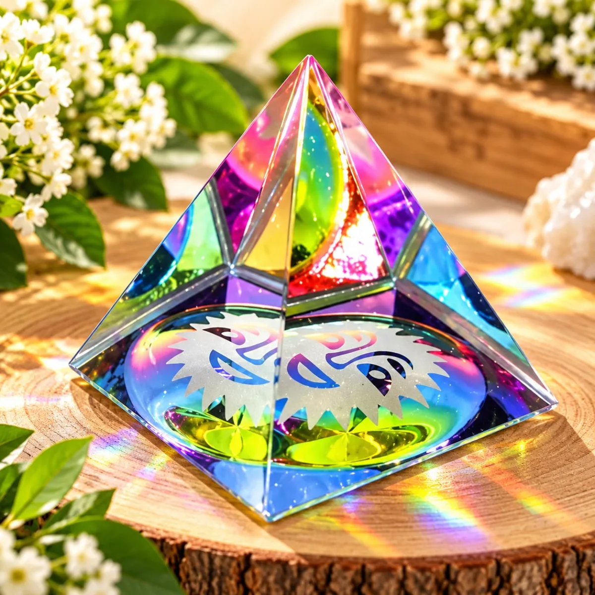 Pirámide Tornasol Tridimensional 6,5 cm