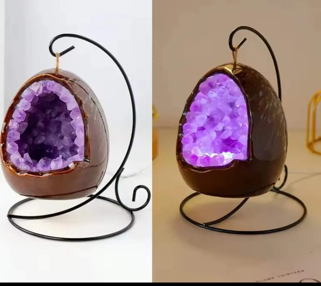Lámpara Colgante Geoda de Amatista