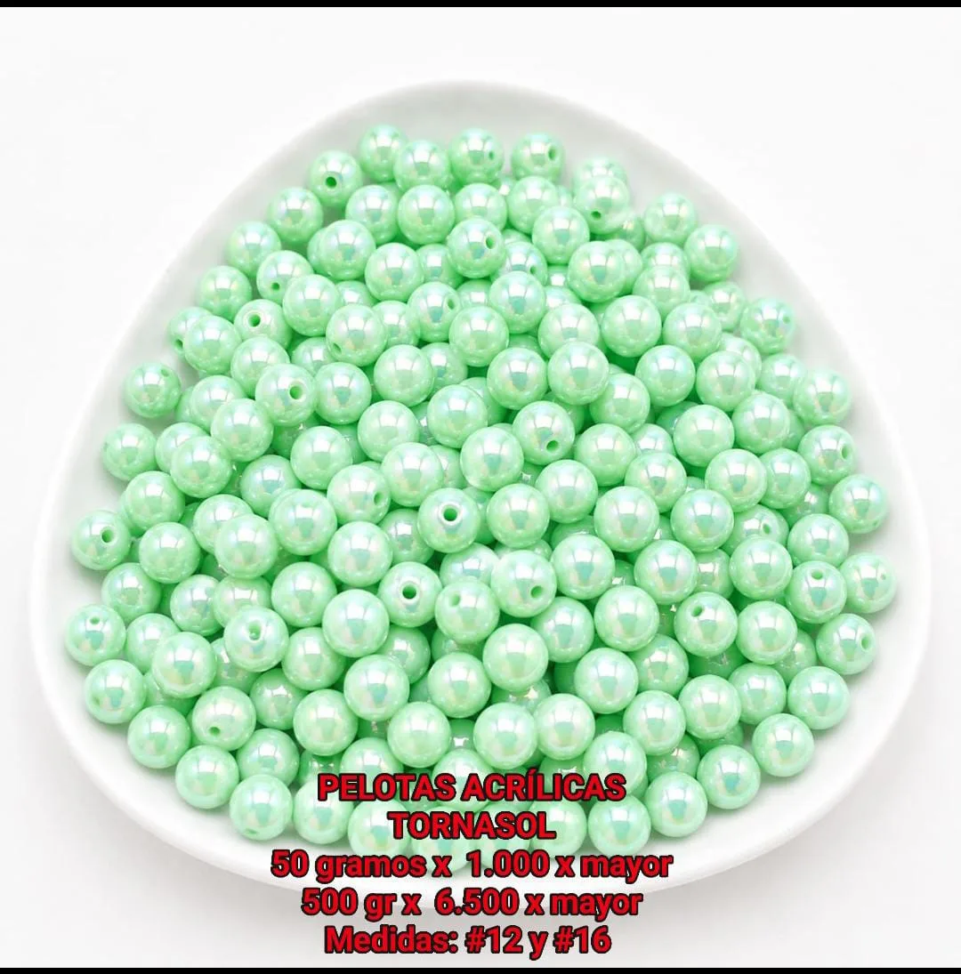 Pelotas Acrílicas Tornasol - Verde Menta