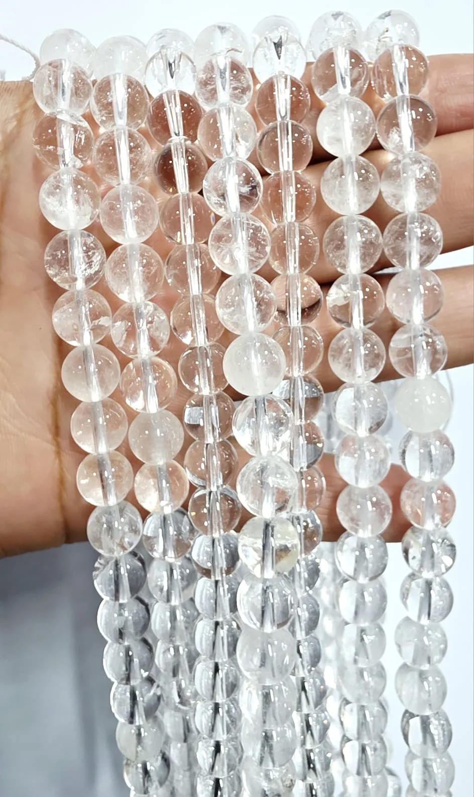 Tira de piedras de Cuarzo Cristal N°8