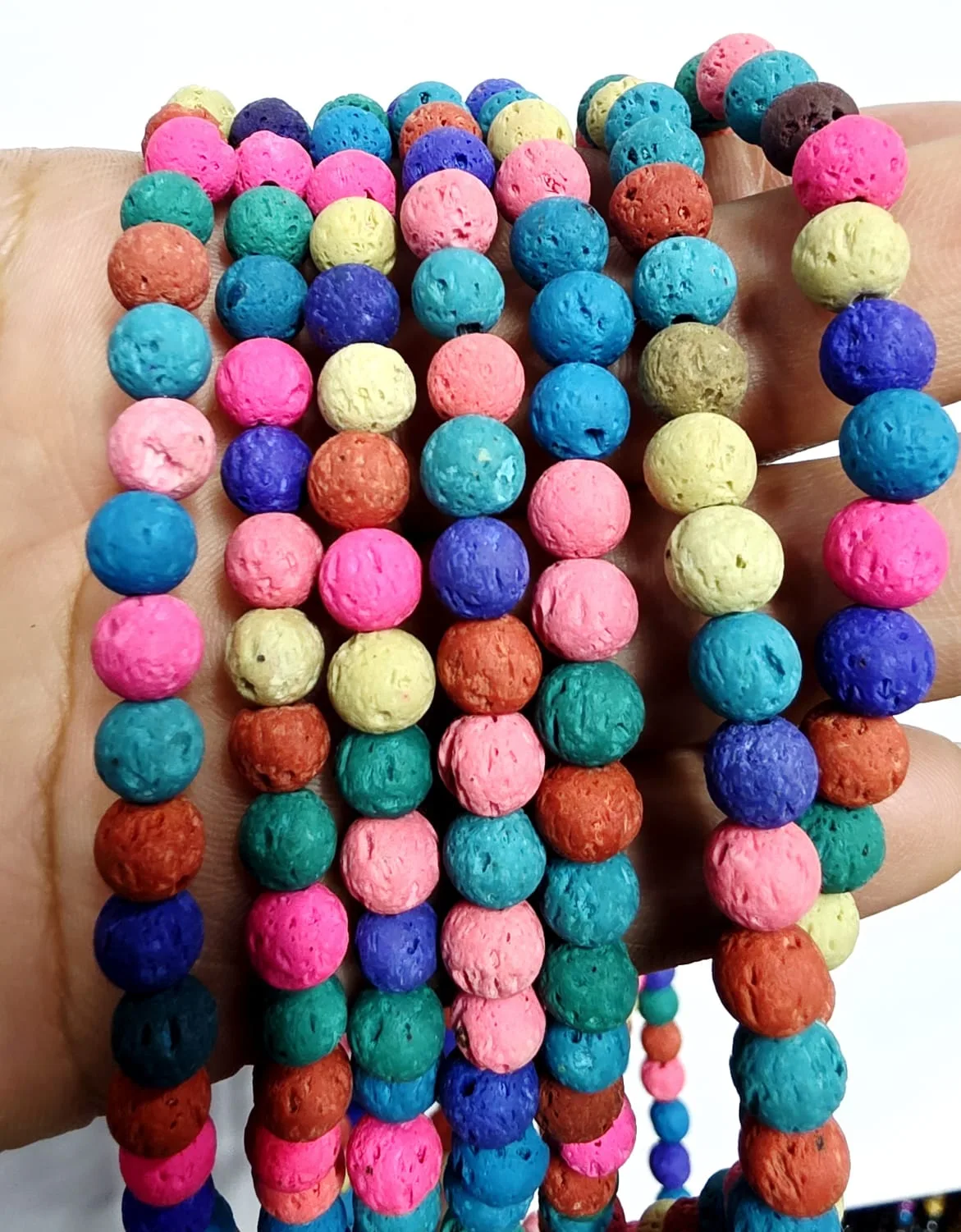 Tira de piedras de Volcanica de Colores N°8