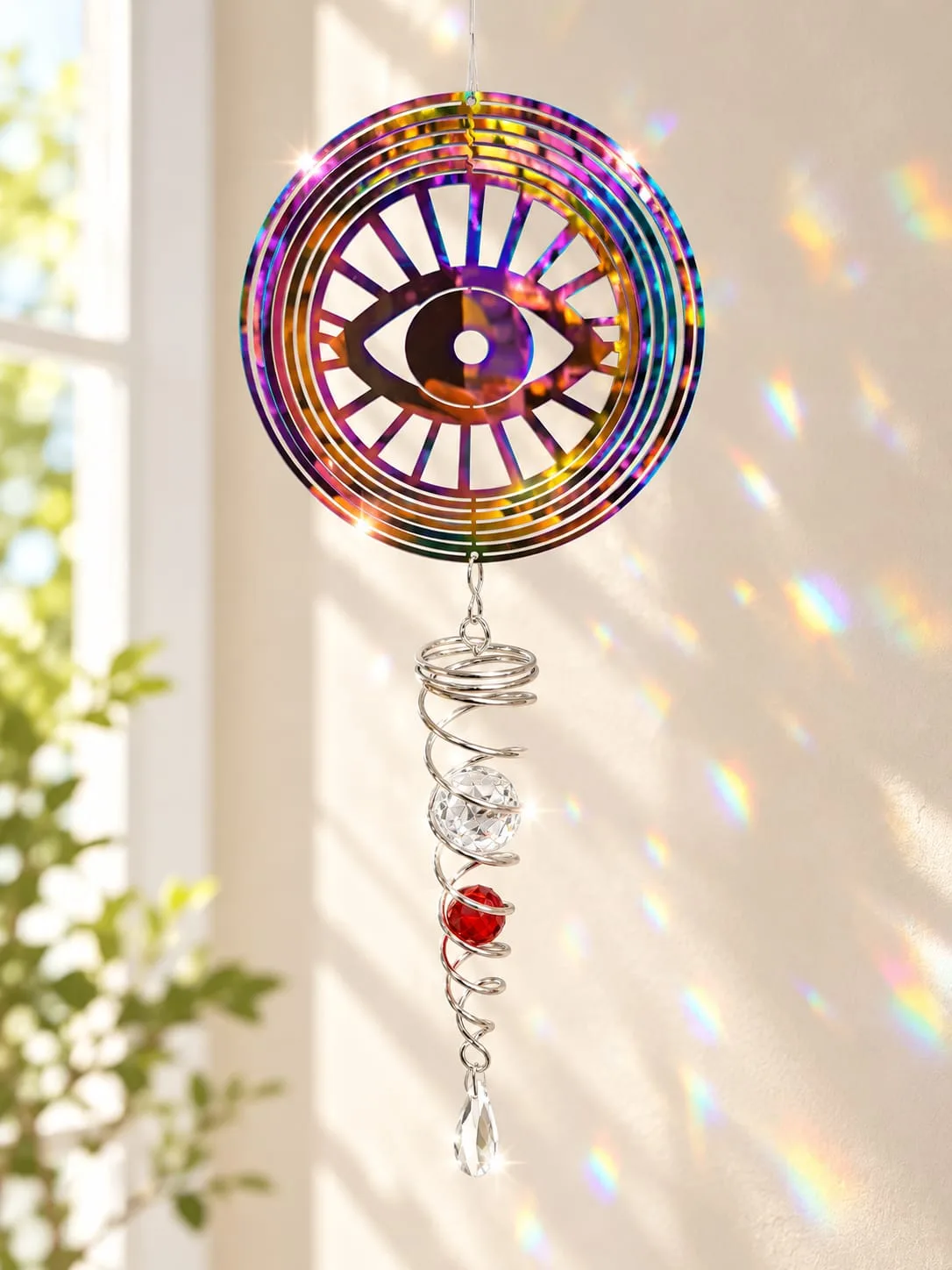 Spinner con Cristal Ojo Turco Iridiscente