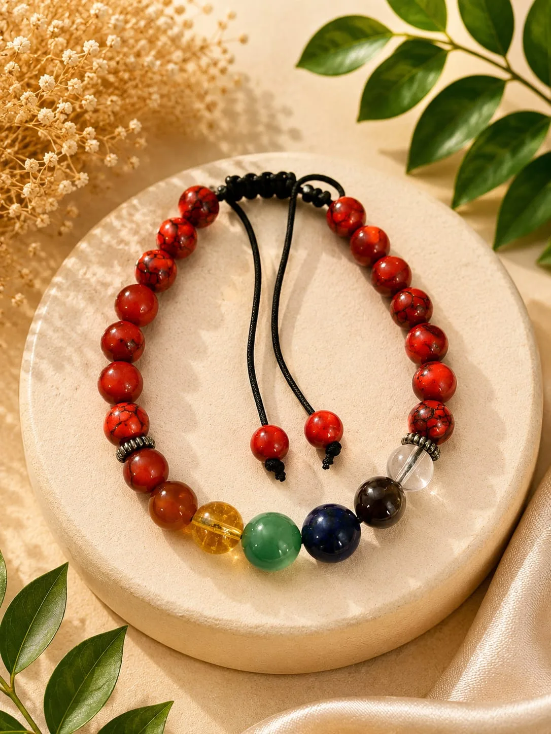 Pulsera de 7 Chakras con Hawlita Blanca