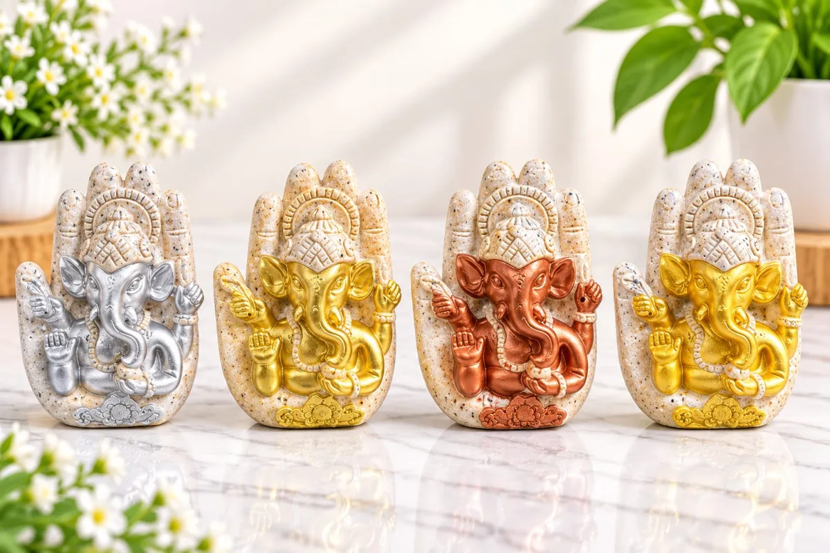 Figura de Ganesh en Mano Piedra Arenisca