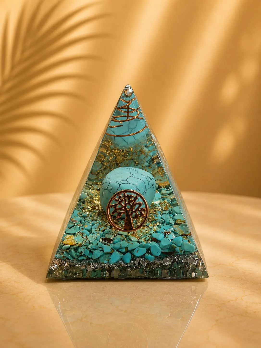 Pirámide de Orgonita o Orgón - Árbol de la Vida - turquesa