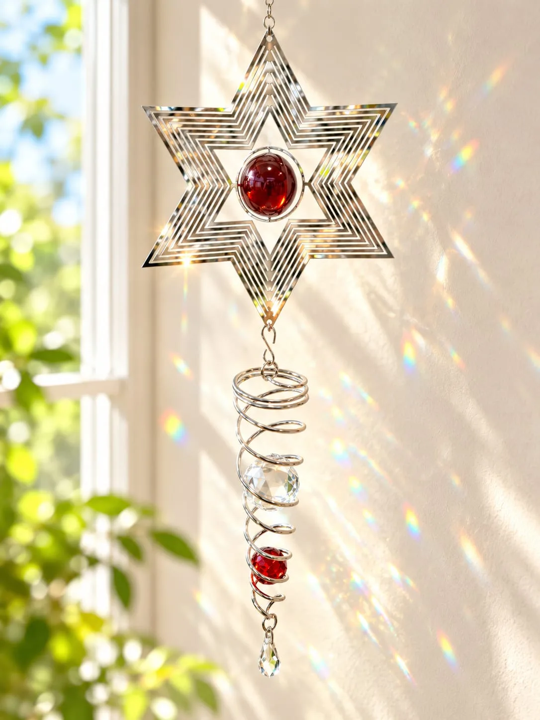 Spinner con Cristal Estrella de Seis Puntas