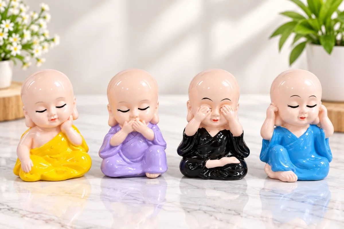 Figura de Monje de Colores (No Veo, No Oigo, No Hablo)
