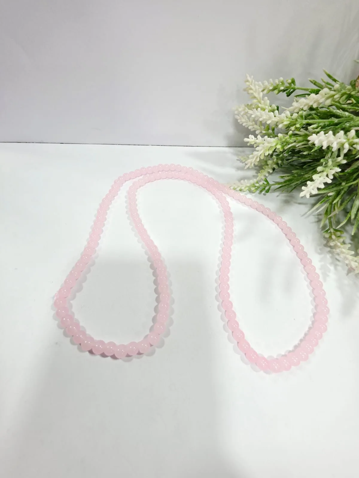Cuentas de Perlas de Vidrio Rosa Pastel 6mm