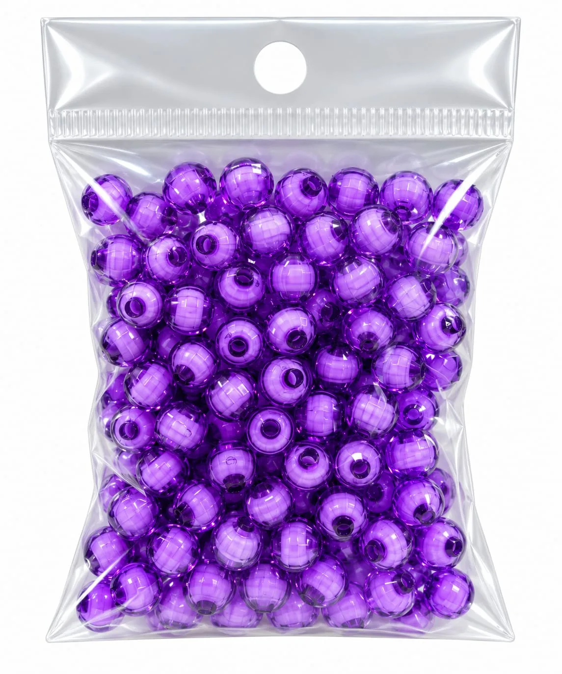 Cuentas Acrílicas Morado Translúcido