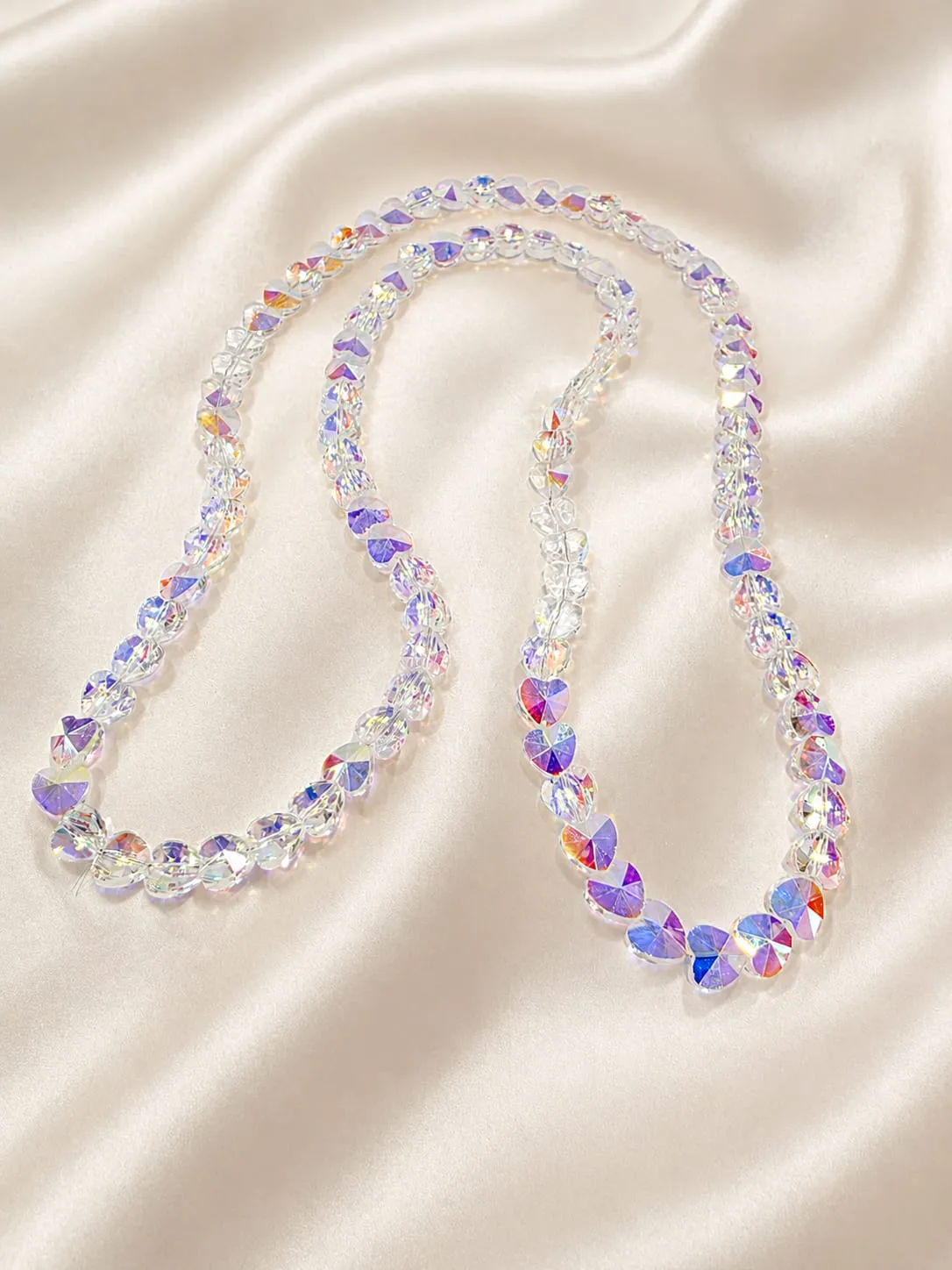 Cuentas de Vidrio Forma de Corazón Blanco Cristal AB