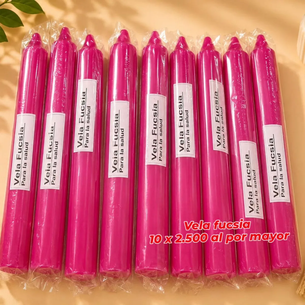 Pack 10 Velas Fucsia