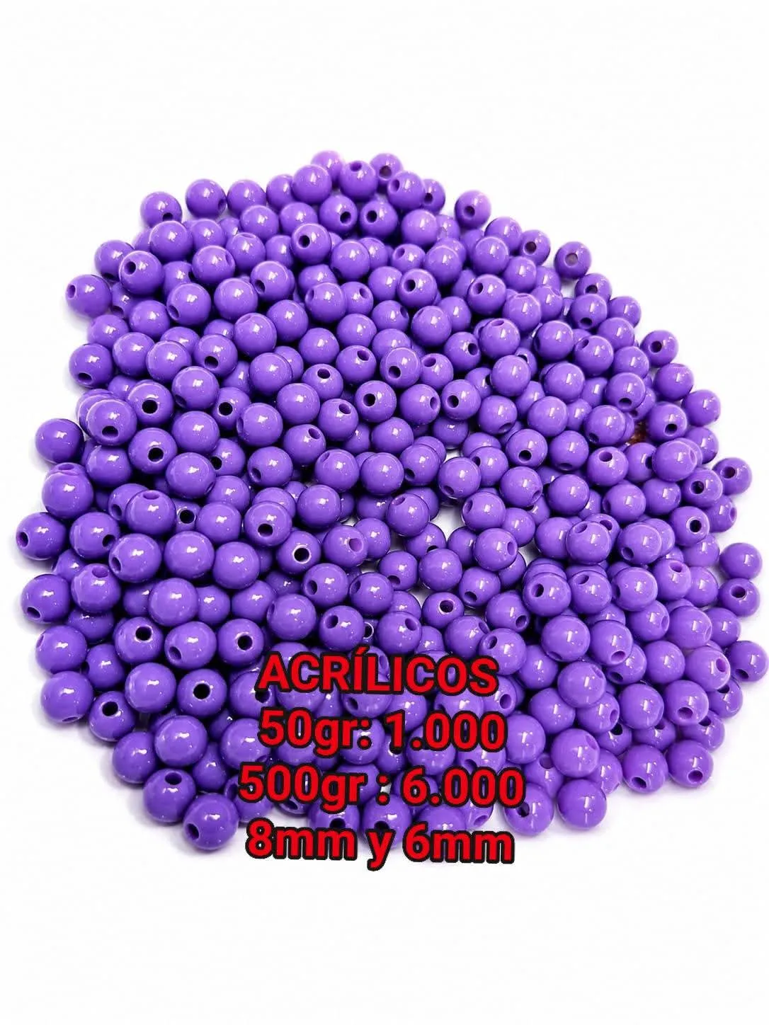 Cuentas Acrílicas - Morado opaco