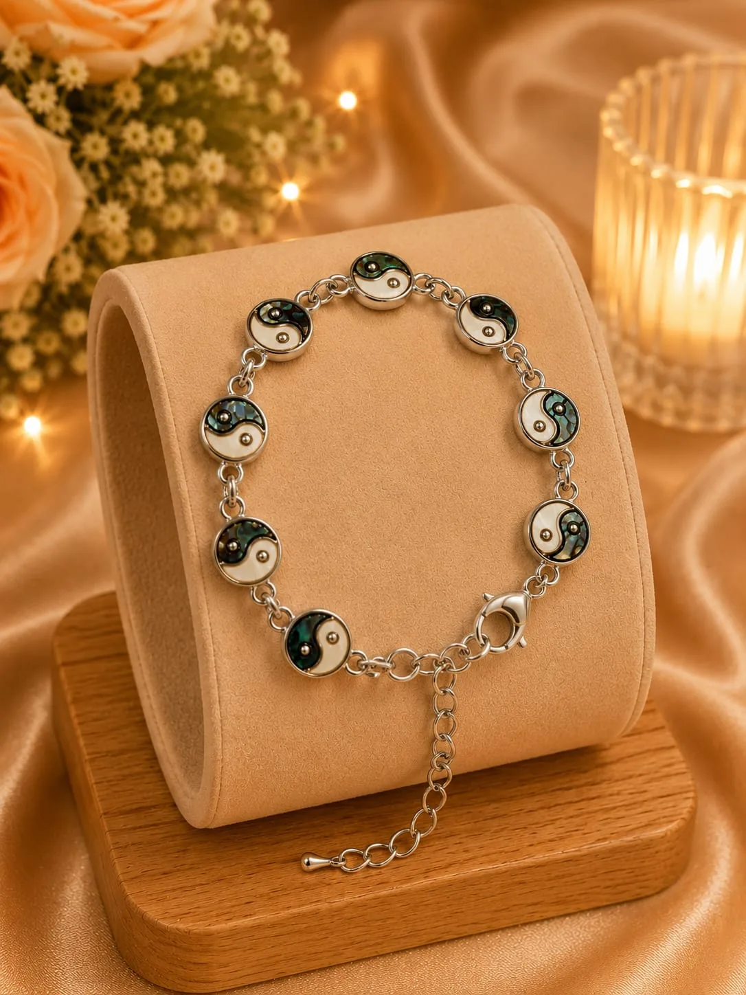 Pulsera de Avalón Natural - Yin Yang