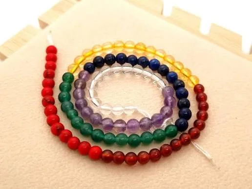 Tira de piedras de 7 chakras con citrino N°8