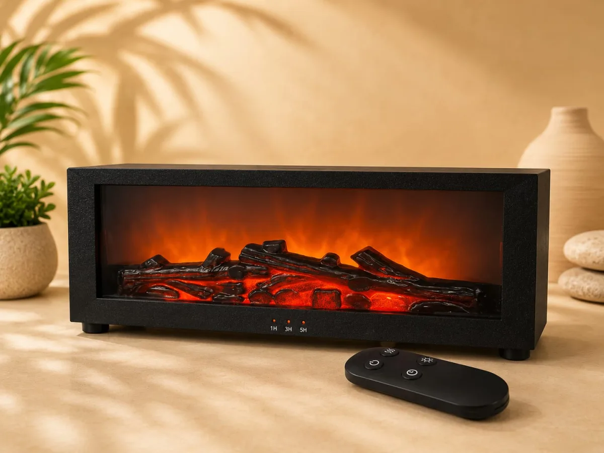 Difusor Humidificador Tipo Chimenea Eléctrica con Control Remoto