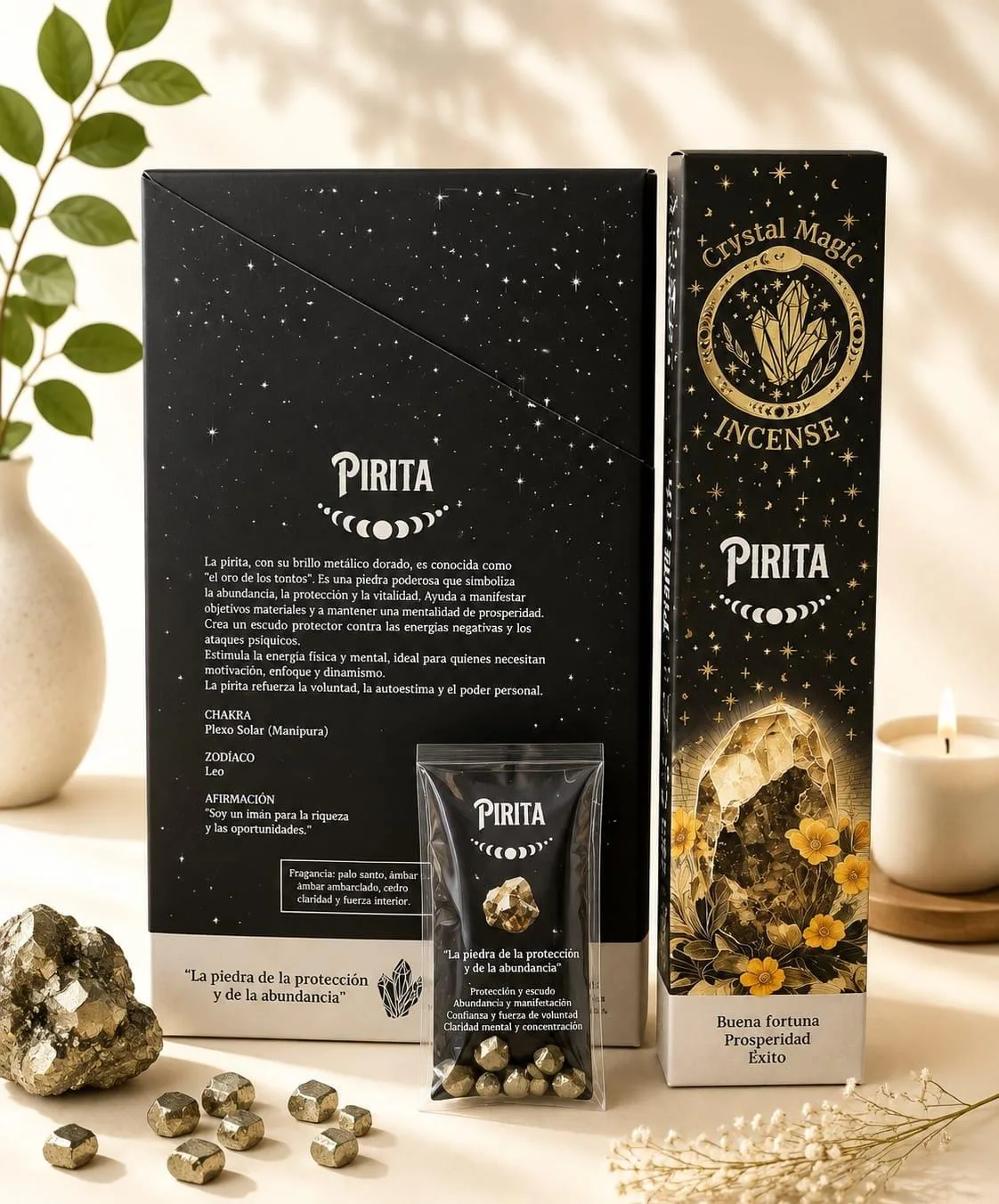 Incienso con Cristal Pirita