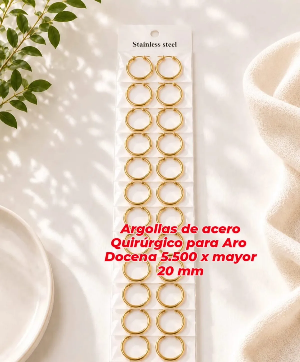 Argollas de acero quirurgico para aro