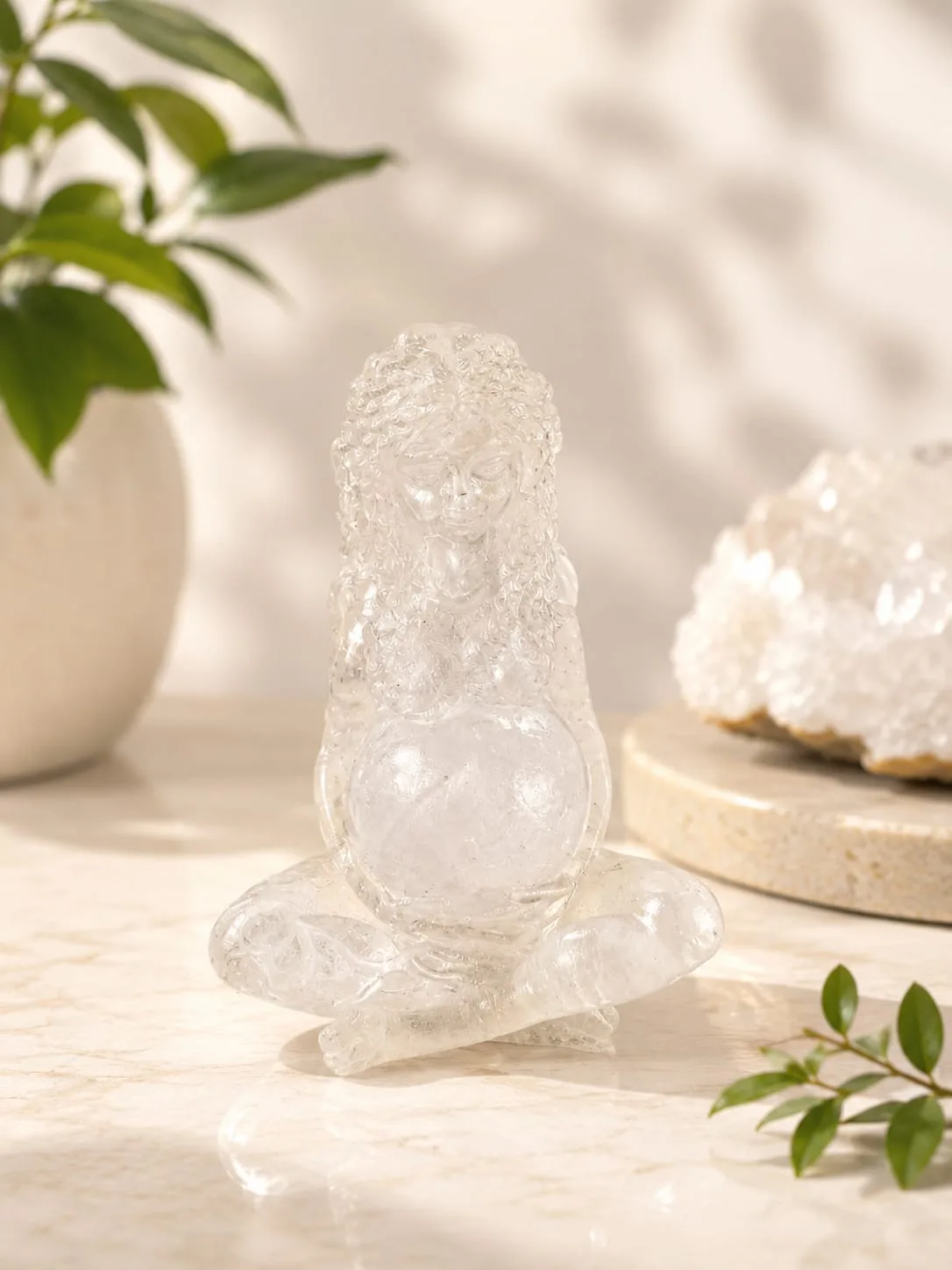 Figura de Madre Tierra en Cuarzo Cristal