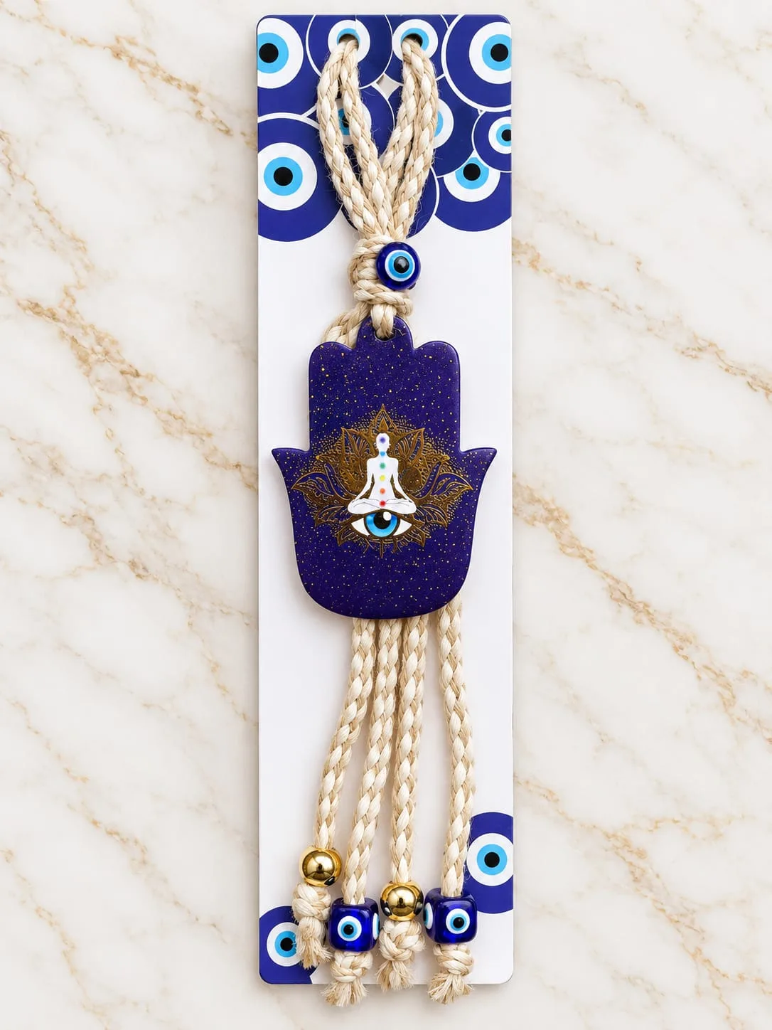 Colgante de Madera Mano de Fátima Chakras