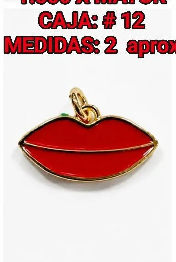 Colgante de Rodio - Labios rojos esmaltados